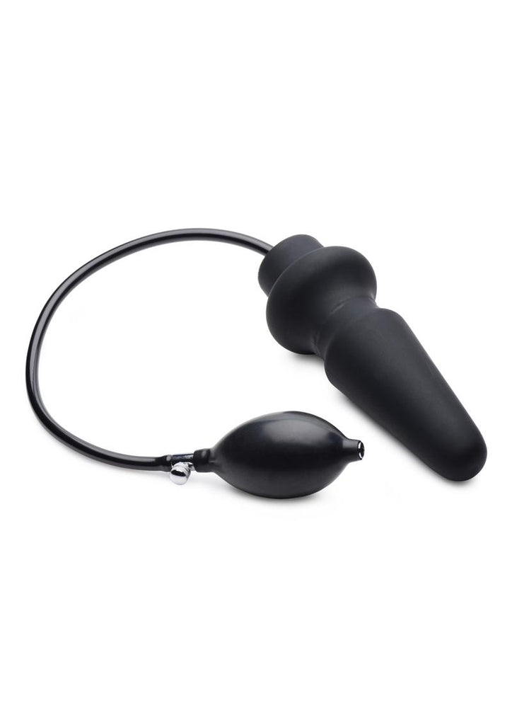 Master Series Ass-Pand Inflatable Silicone Anal Plug - Black - Large