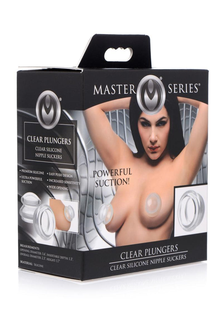 Master Series Clear Plungers Silicone Nipple Suckers - Clear - Large