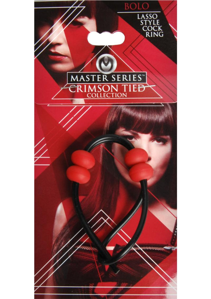 Master Series - Crimson Tied Bolo Lasso Style Adjustable Cock Ring - Red