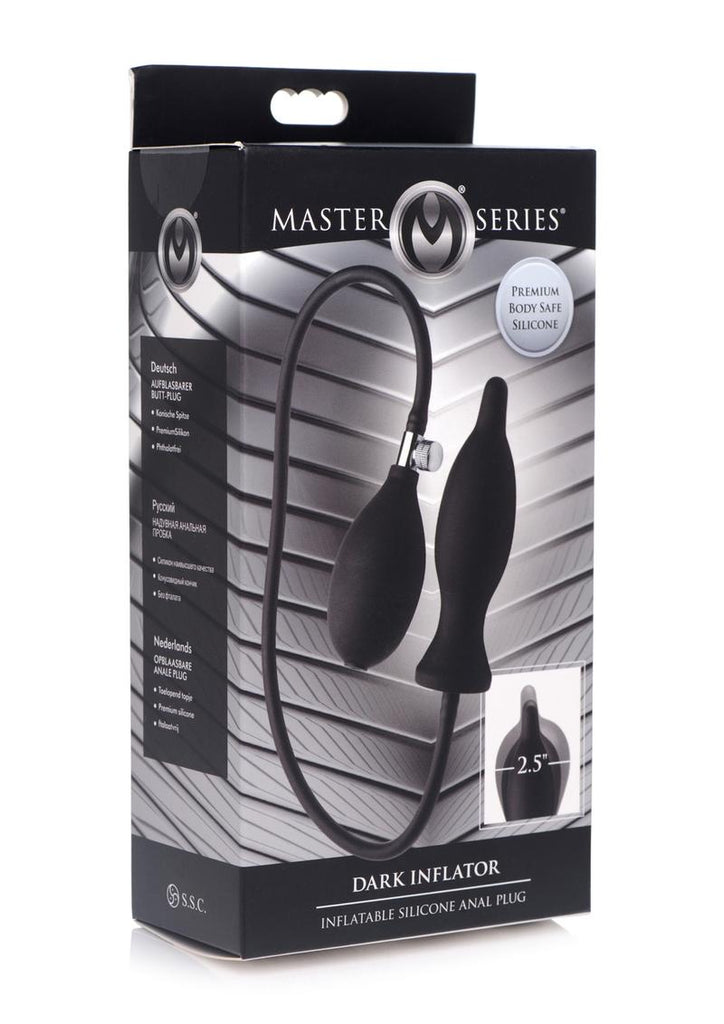 Master Series Dark Inflator Inflatable Silicone Anal Plug - Black