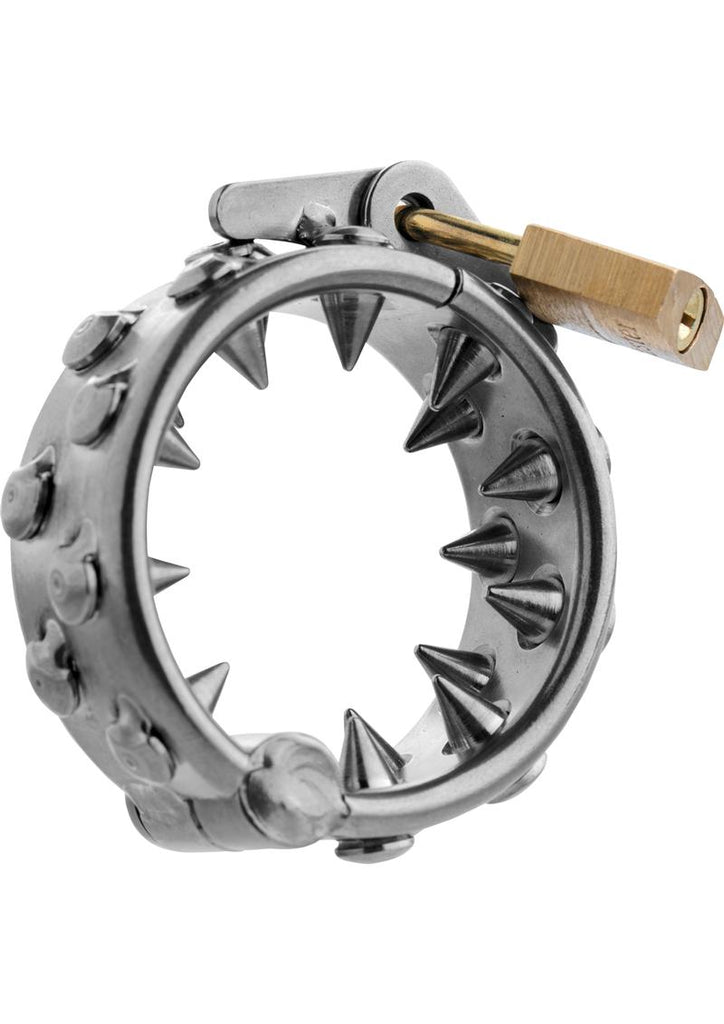 Master Series Impaler Locking CBT Ring with Spikes - Silver