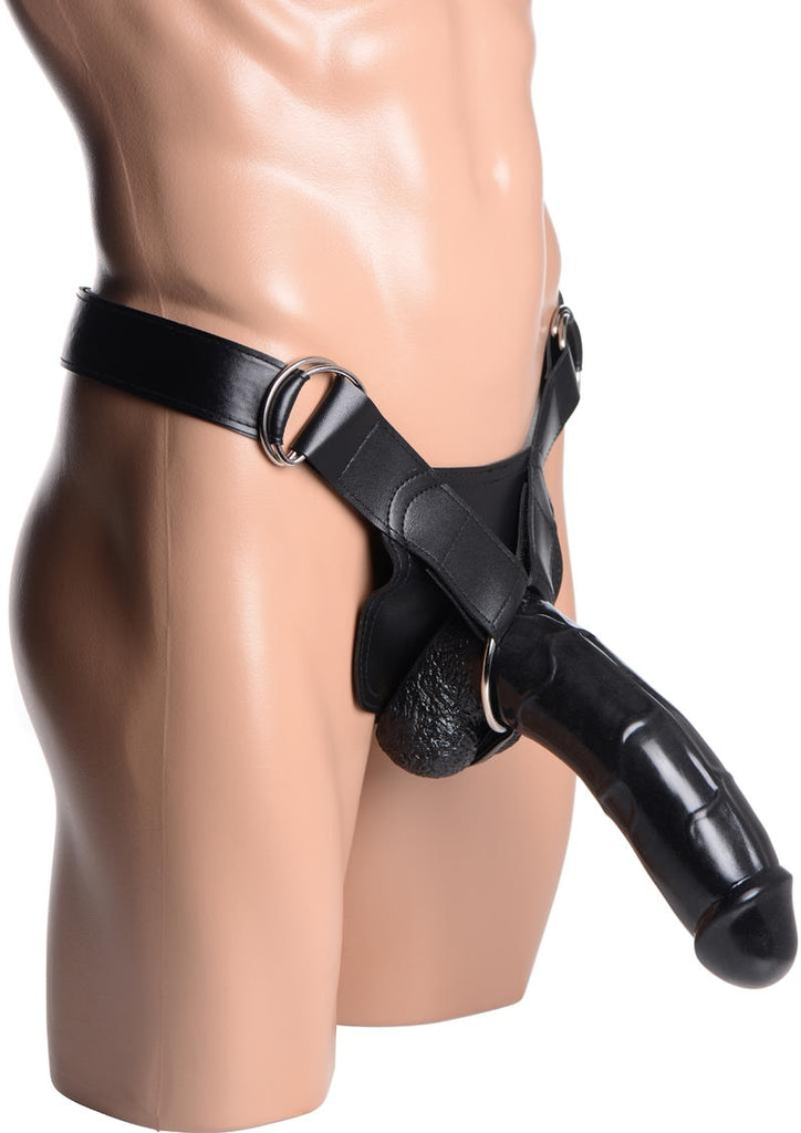 Master Series Infiltrator II Hollow Strap-On + 9in Dildo - Black