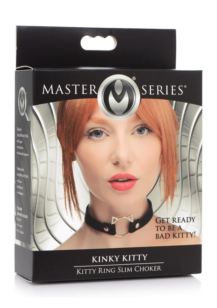 Master Series Kinky Kitty Adjustable Ring Choker Slim - Black