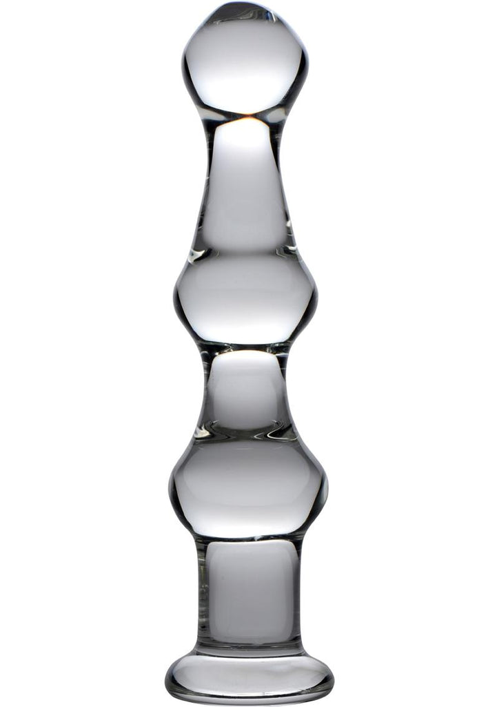 Master Series Mammoth 3 Bumps Glass 10.25in Dildo - Clear