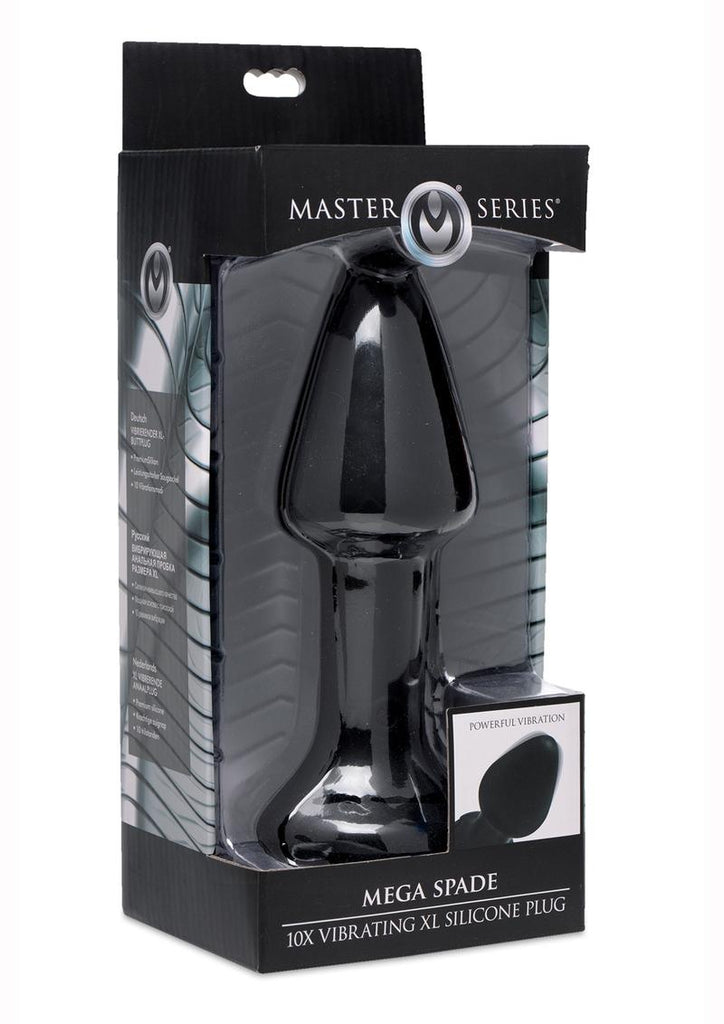 Master Series Mega Spade Vibrating XL Silicone Plug - Black