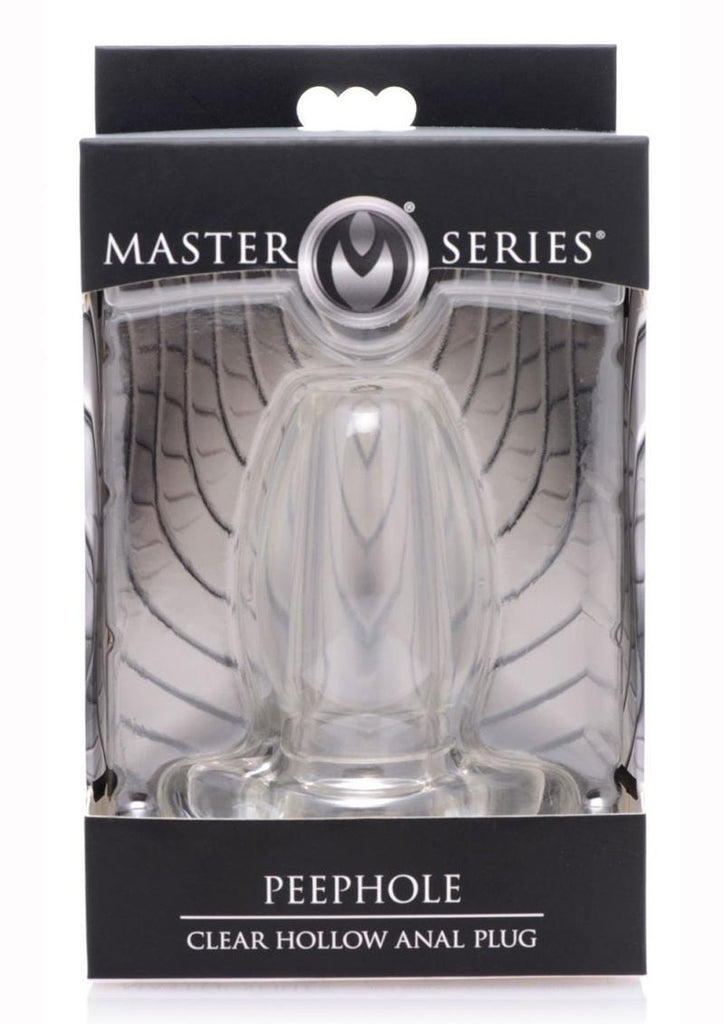 Master Series Peephole Clear Hollow Anal Plug - Clear - Small