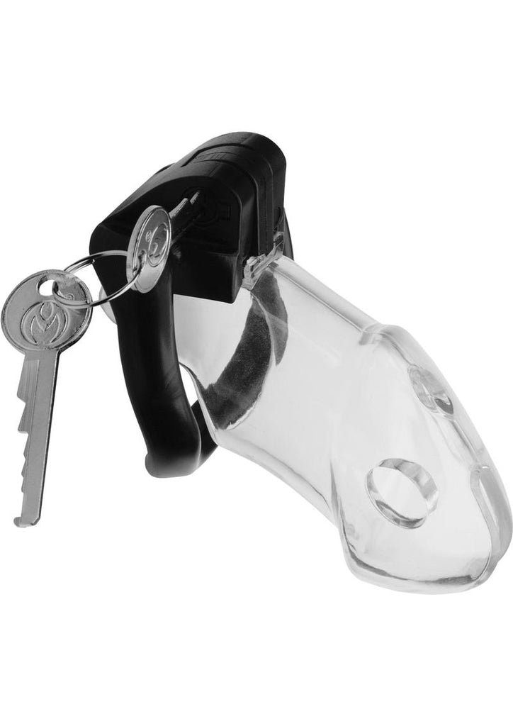 Master Series Rikers 2.0 Locking Chastity Cage - Clear