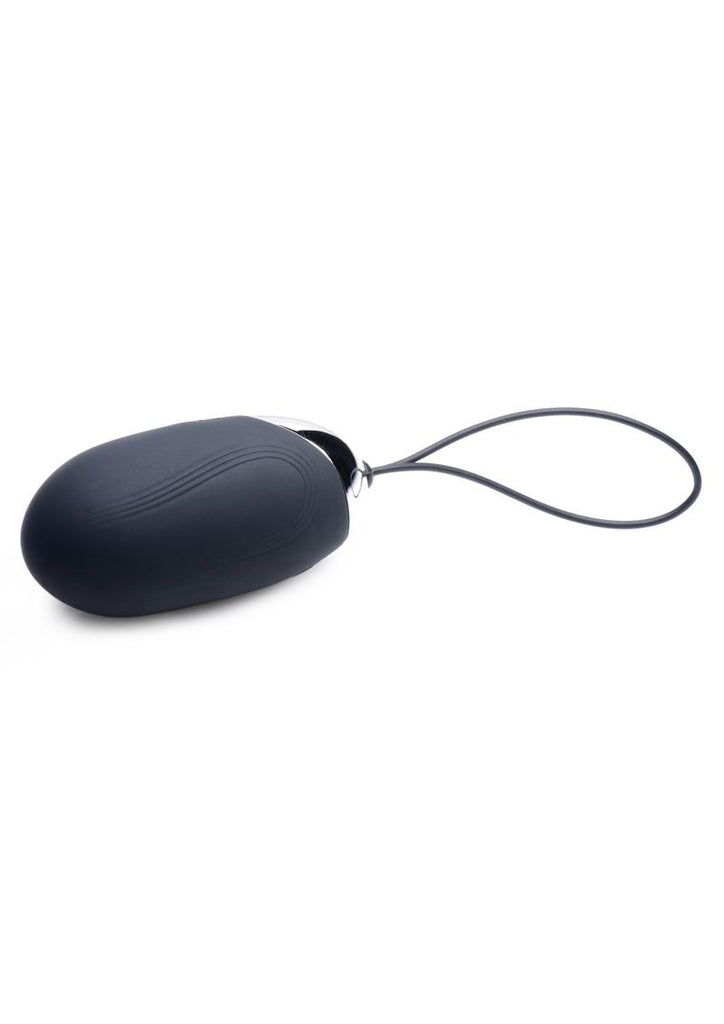 Master Series Thunder Egg Rechargeable Silicone Vibrator with Remote - Black