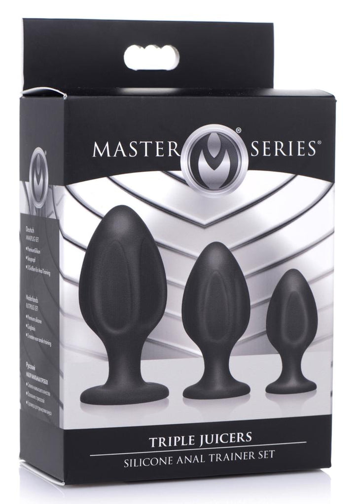 Master Series Triple Juicers Silicone Anal Trainer - Black - 3 Piece/Set