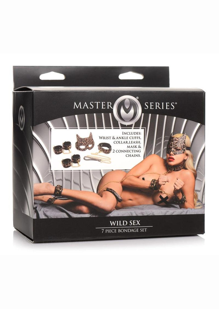 Master Series Wild Sex 7 Piece Bondage - Brown - Set