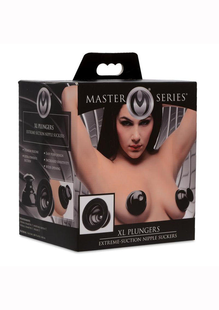 Master Series XL Plungers Extreme Suction Nipple Suckers - Black