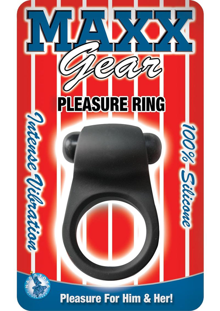 Maxx Gear Pleasure Ring Silicone Vibrating Cock Ring - Black