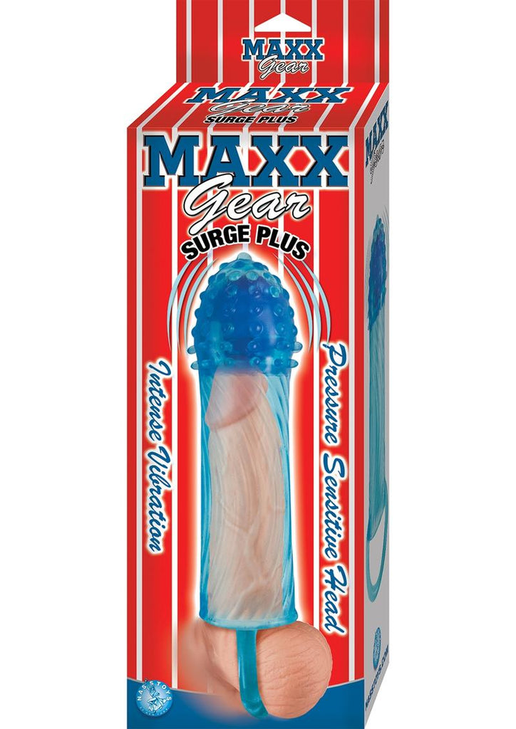 Maxx Gear Surge Plus Vibrating Textured Sleeve - Blue