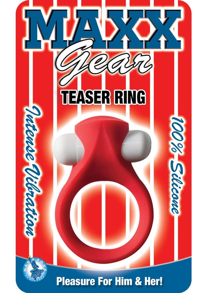 Maxx Gear Teaser Ring Silicone Vibrating Cock Ring - Red