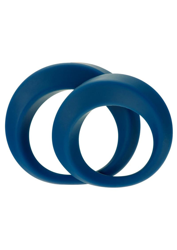 ME YOU US Perfect Twist Silicone Cock Ring - Blue - 2 Piece Set/Set