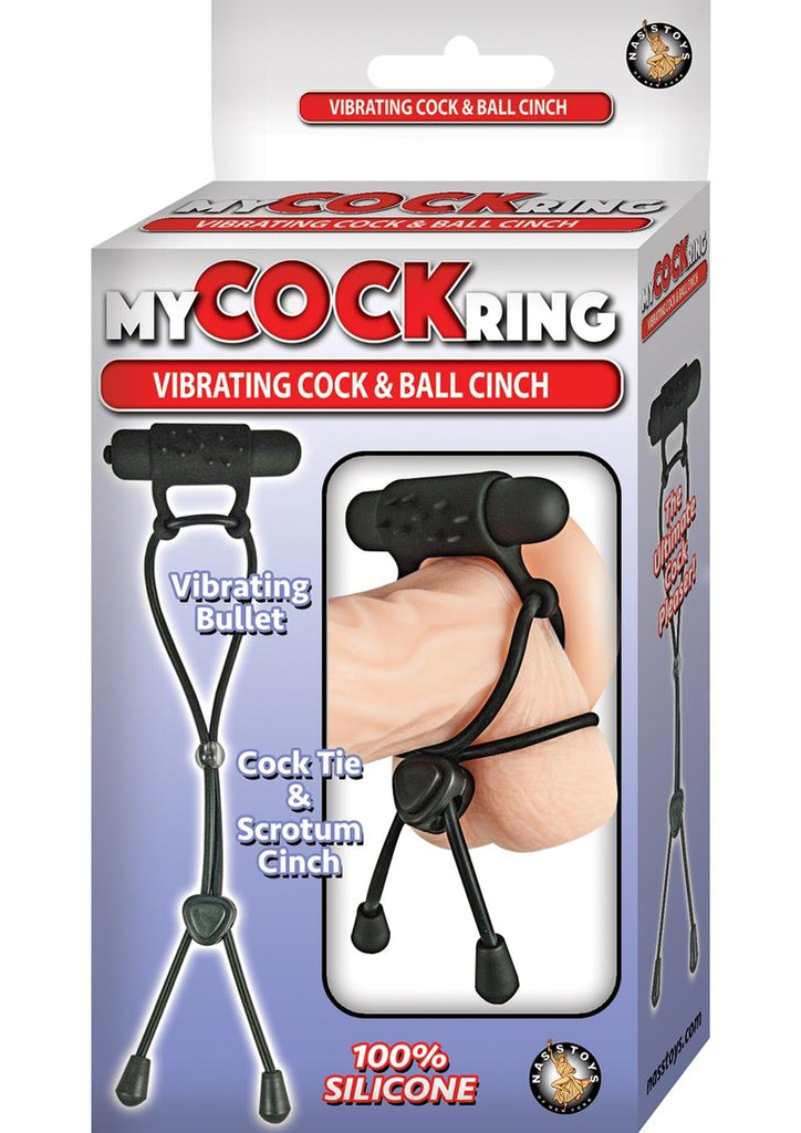 My Cockring Silicone Vibrating Cock and Ball Cinch - Black