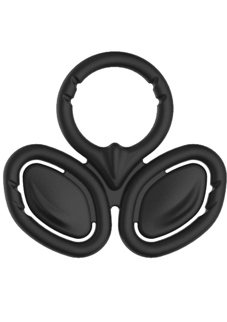 My Cockring The Triad Silicone Cock Ring and Ball Cinch - Black