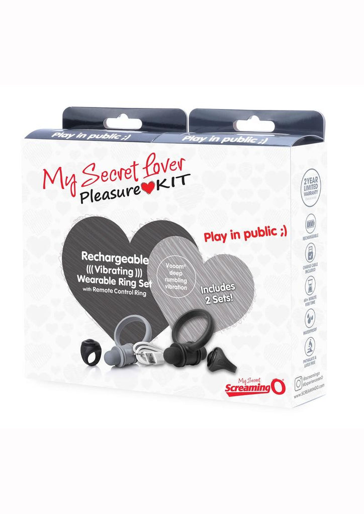 My Secret Lover Kit Cock Ring - Black/Gray/Grey