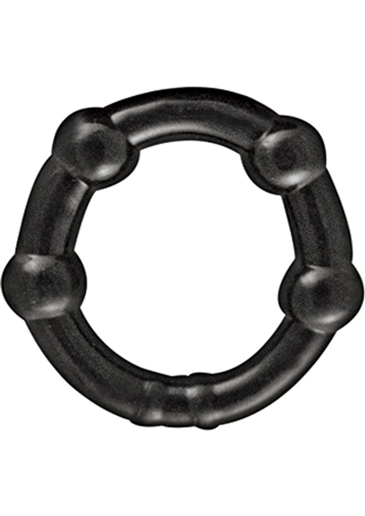 My Ten Erection Rings Beaded Comfort Cock Rings - Black