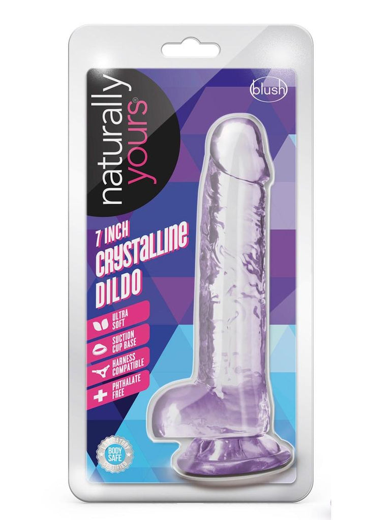 Naturally Yours Crystalline Dildo 7in - Amethyst - Purple