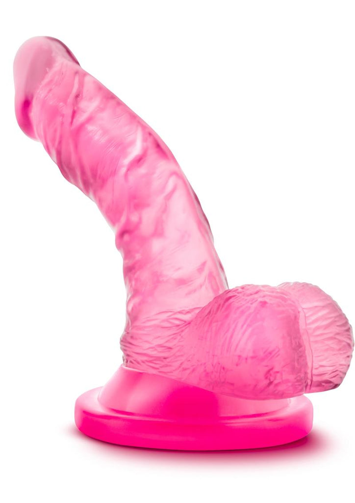 Naturally Yours Mini Dildo with Balls - Pink - 4.75in