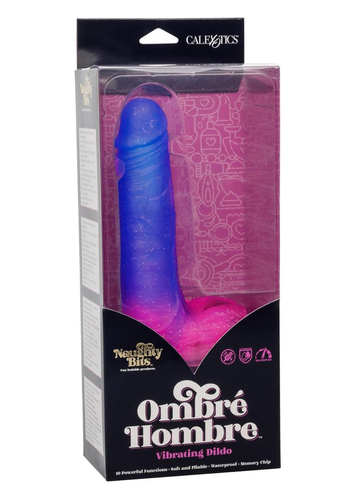 Naughty Bits Ombre Hombre Rechargeable Silicone Vibrating Dildo - Multicolor
