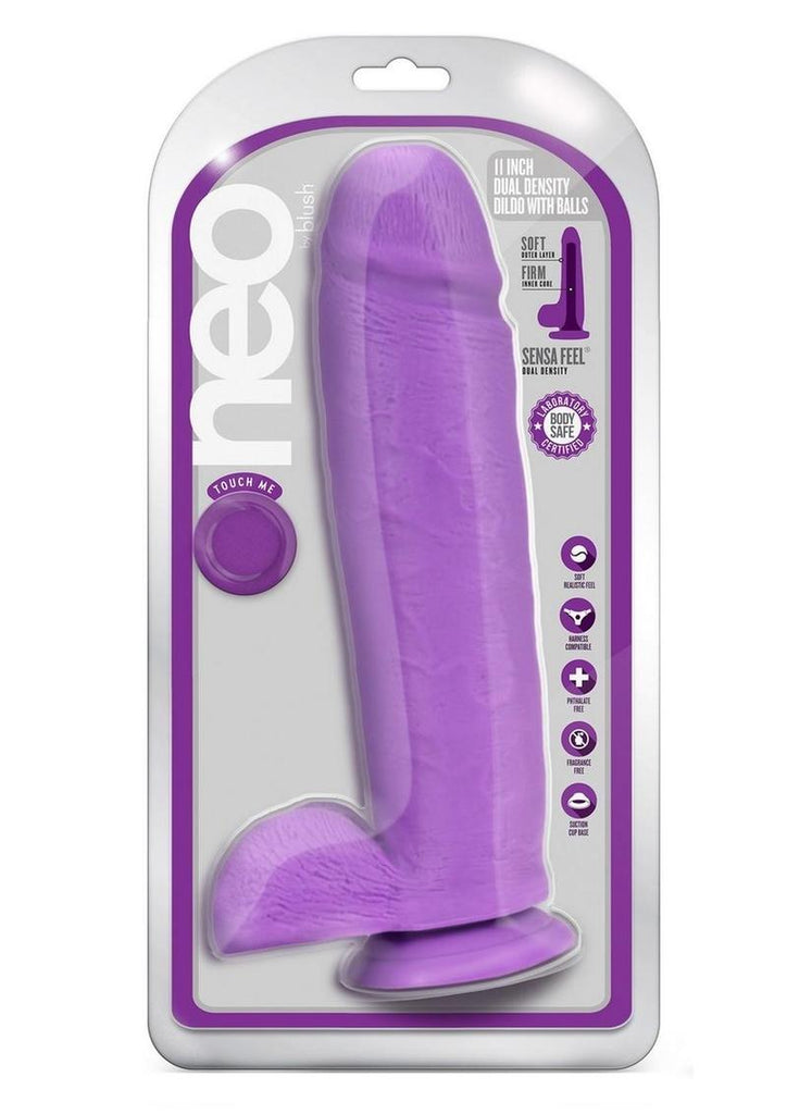 Neo Dual Density Dildo - Neon Purple/Purple - 11in