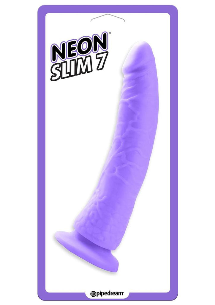Neon Slim 7 Dildo - Purple - 7in