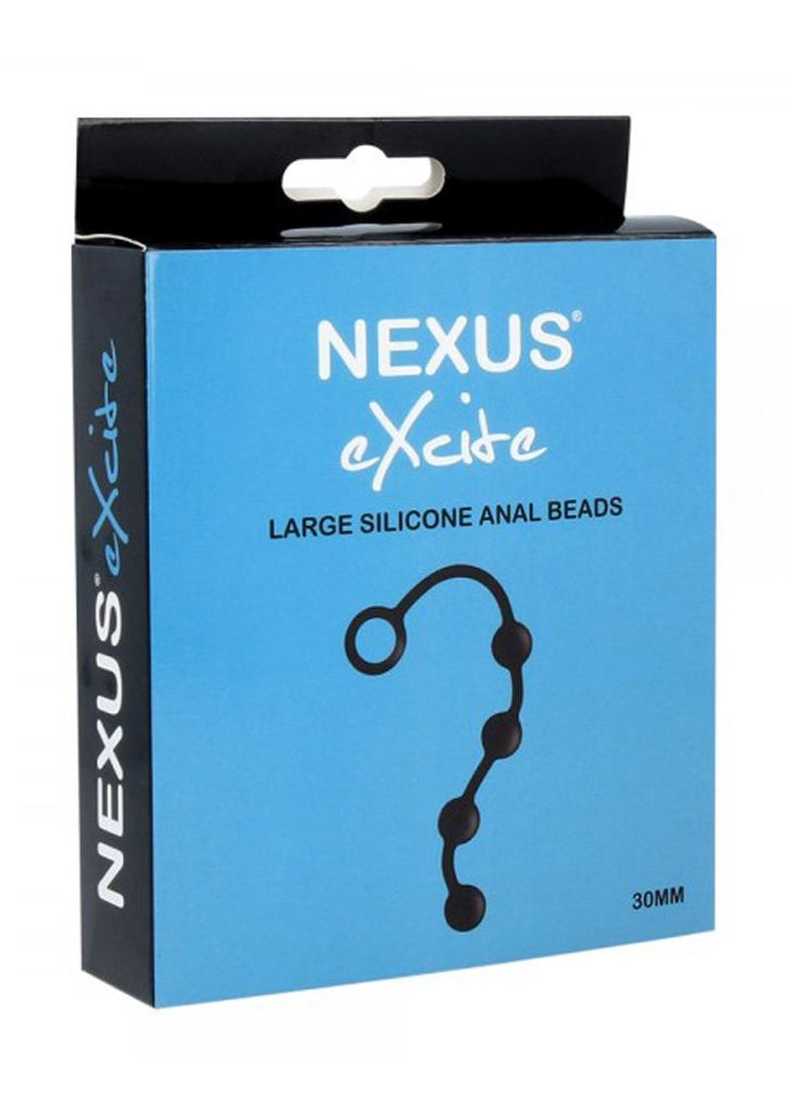 Nexus Excite Silicone Anal Beads - Black - Large