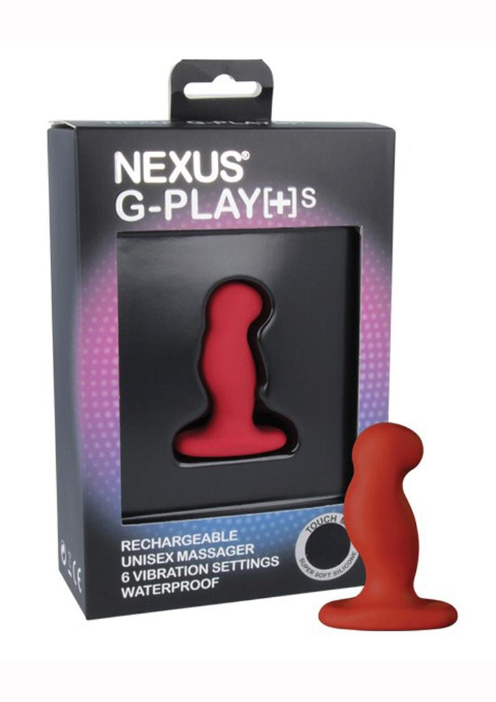 Nexus G-Play+SM Rechargeable Silicone Vibrator - Red - Small