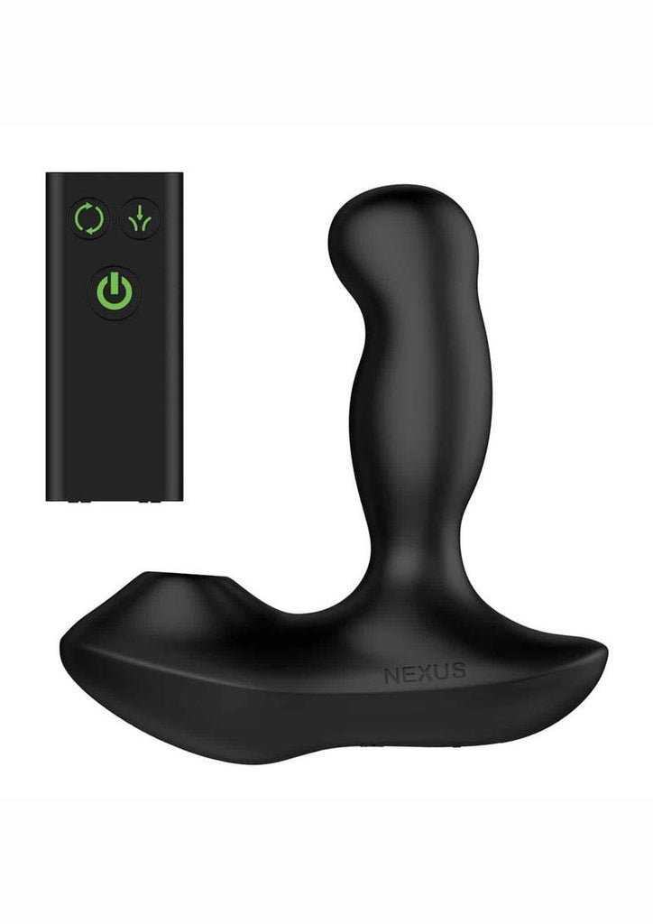 Nexus Revo Air Rechargeable Silicone Suction and Rotating Prostate Massager with Remote Control - Black