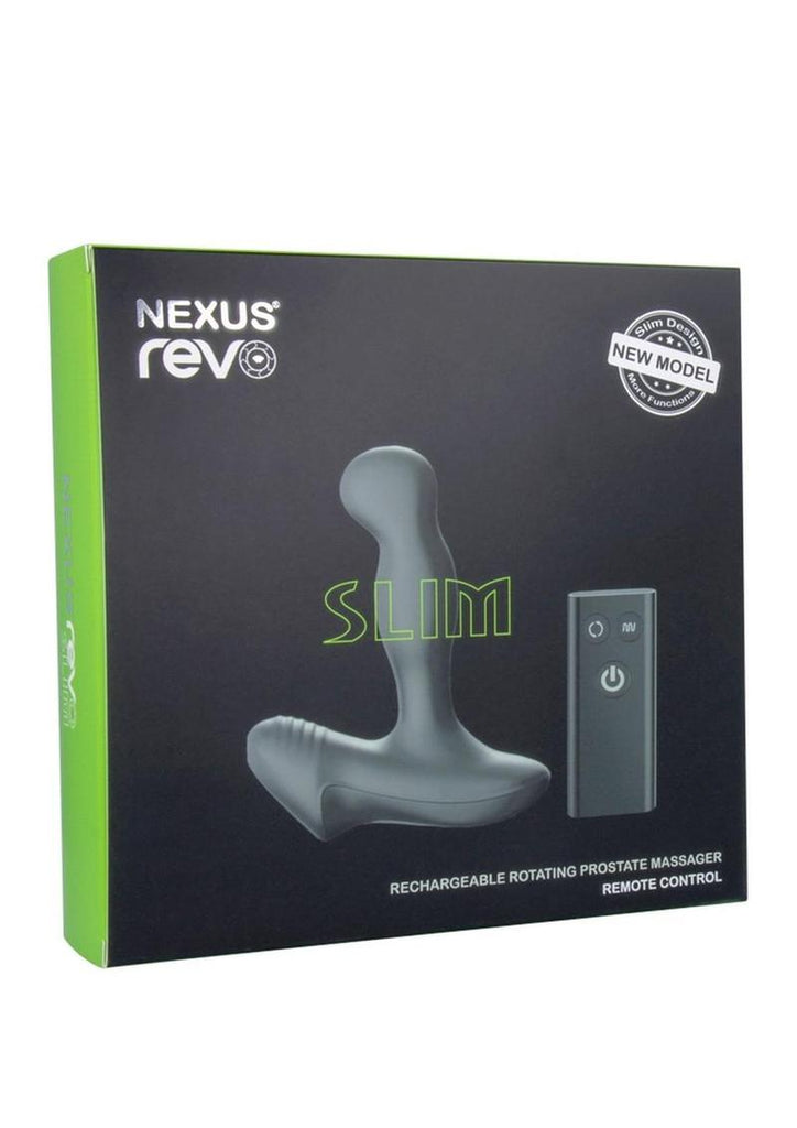 Nexus Revo Slim Rechargeable Silicone Prostate Massager with Remote Control - Black