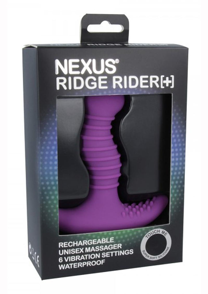 Nexus Ridge Rider+ Rechargeable Silicone G-Spot and P-Spot Vibrator - Purple