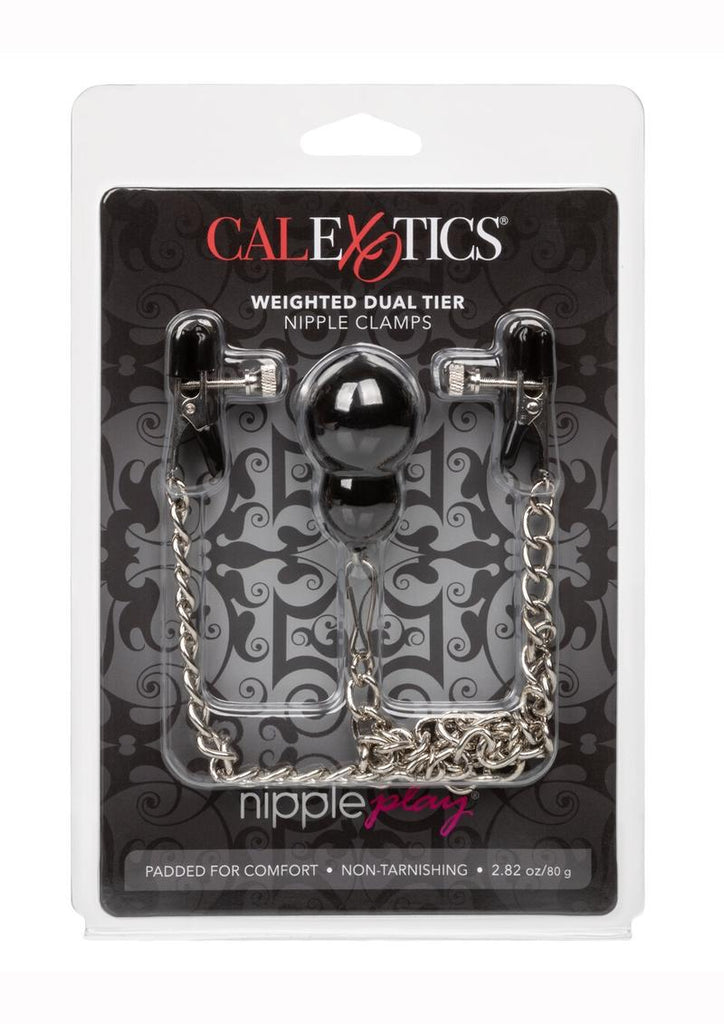 Nipple Play Weighted Dual Tier Nipple Clamps - Silver