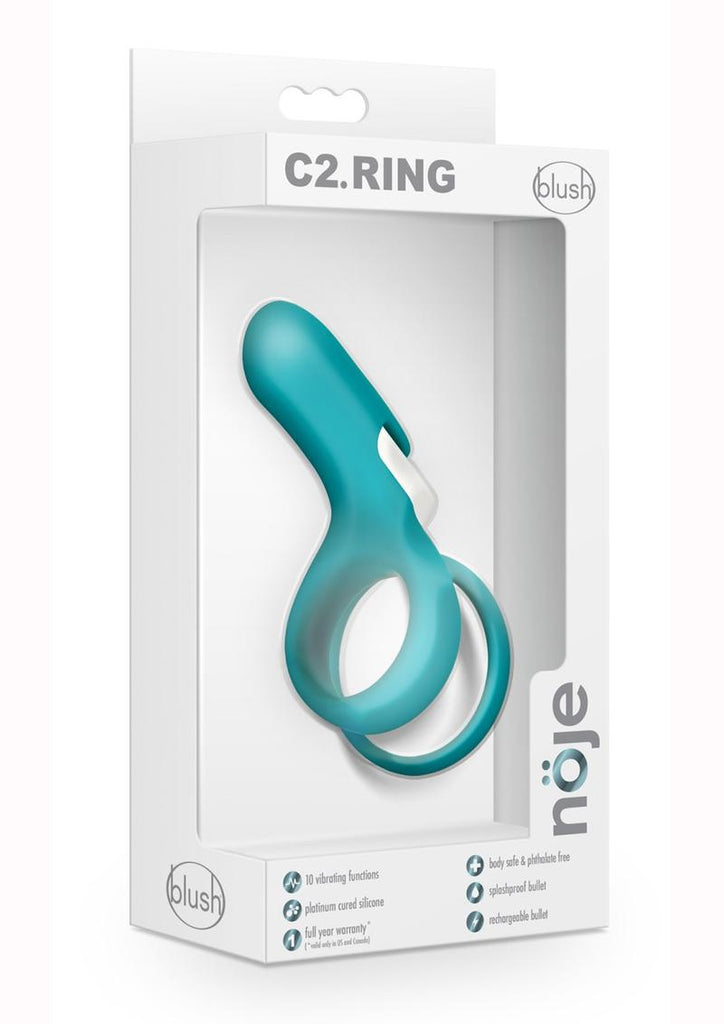 Noje C2 Rechargeable Silicone Cock Ring - Juniper - Blue