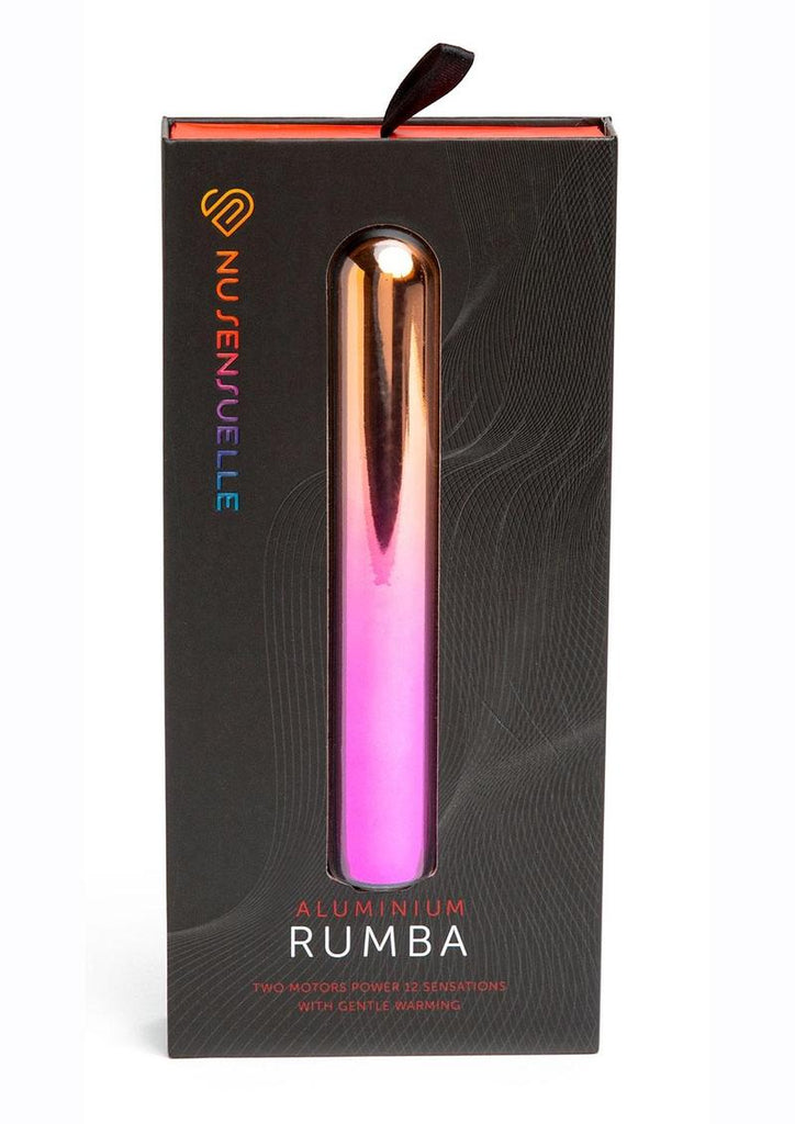 Nu Sensuelle Aluminium Rumba Rechargeable Warming Bullet - Metal/Multicolor/Rainbow