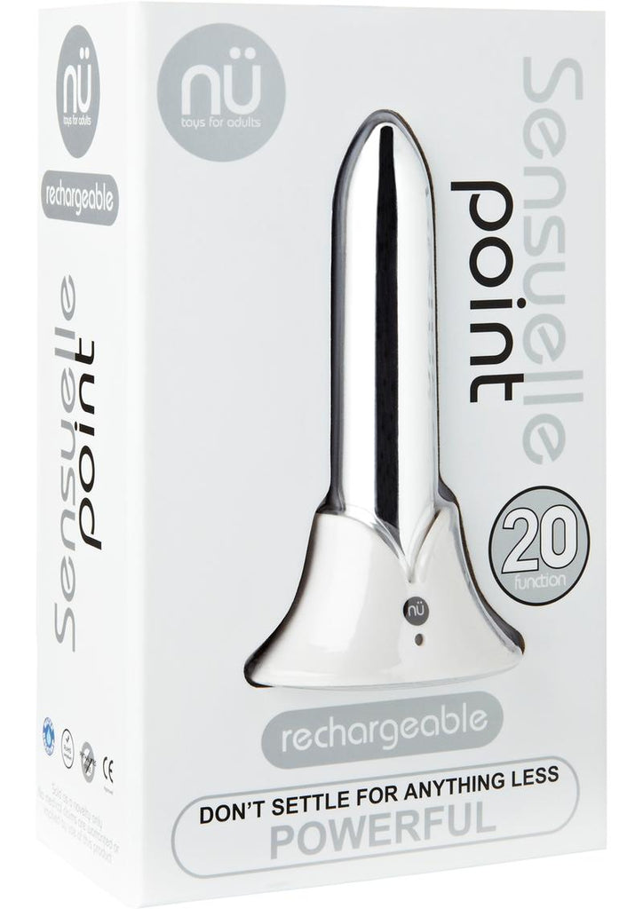 Nu Sensuelle Point Rechargeable Silicone Bullet - Silver
