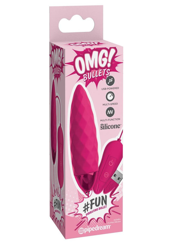 Omg! Bullets #Fun USB-Powered Silicone Vibrating Bullet - Pink