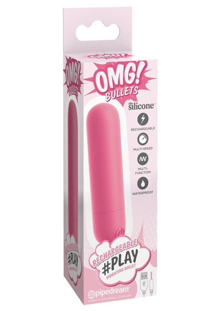 Omg! Bullets #Play Rechargeable Silicone Vibrating Bullet - Pink