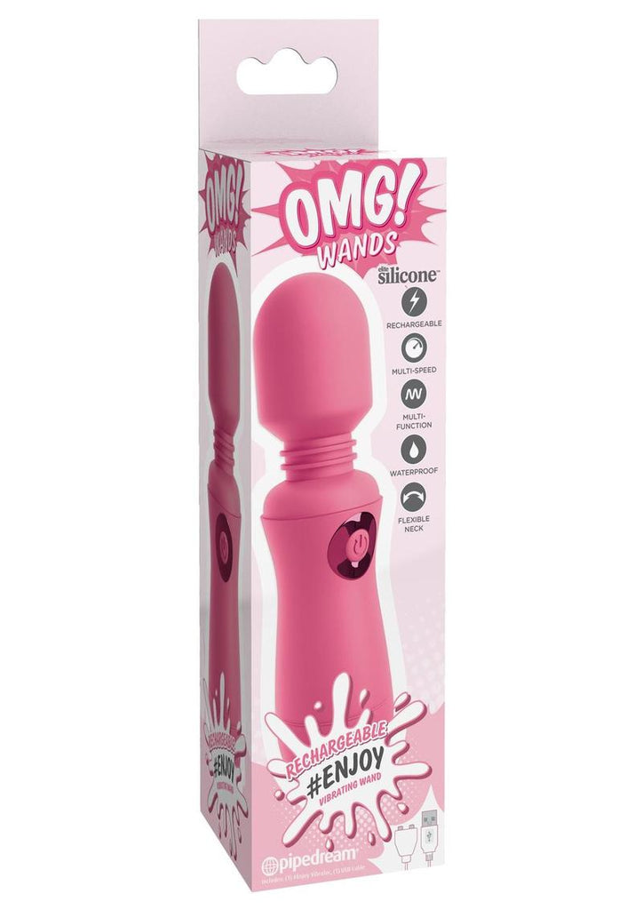 Omg! Wands #Enjoy Rechargeable Silicone Vibrating Massager - Pink