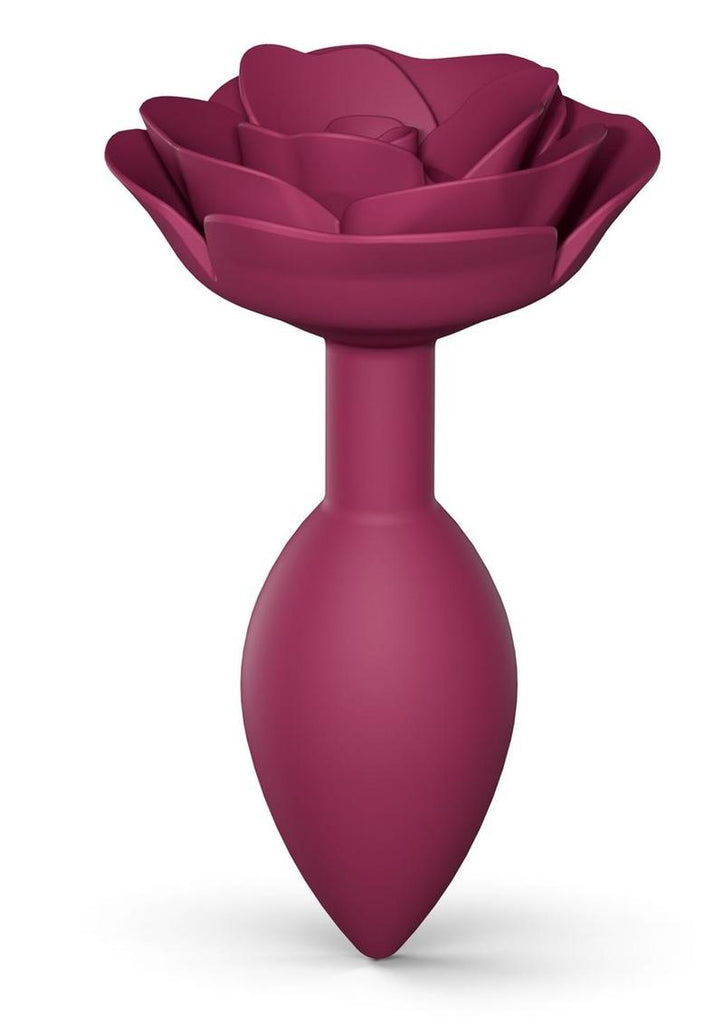 Open Roses Silicone Anal Plug - Plum Star/Purple - Medium