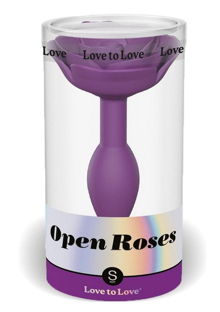 Open Roses Silicone Anal Plug - Purple/Purple Rain - Small