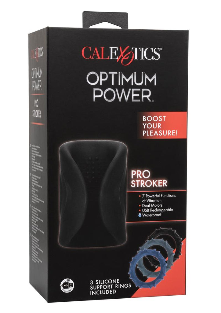 Optimum Power Pro Stroker Silicone Rechargeable Masturbator - Black