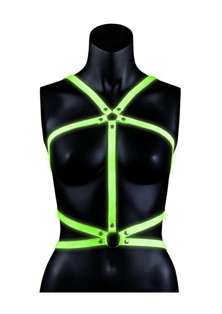 Ouch Body Harness - Glow In The Dark/Green - Medium/Small