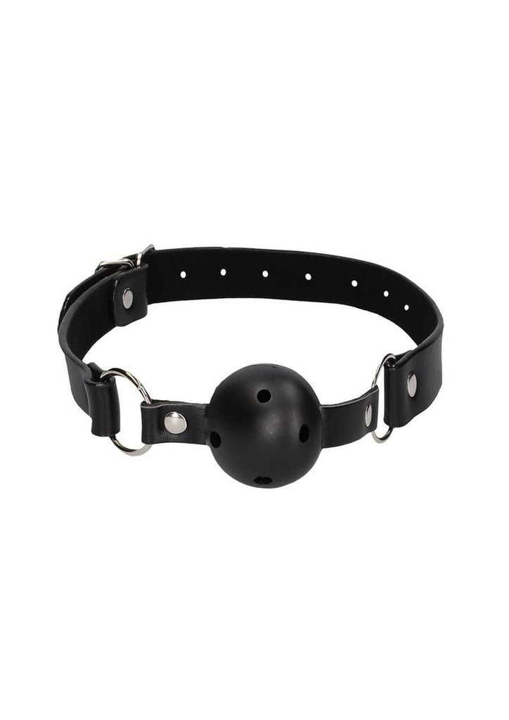 Ouch! Breathable Ball Gag with Nipple Clamps - Black