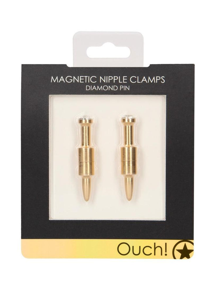 Ouch! Magnetic Nipple Clamps Diamond Pin - Gold