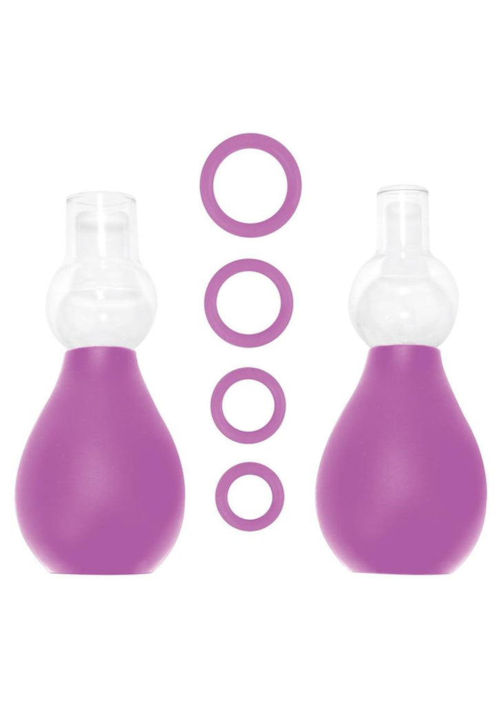 Ouch! Nipple Erector Pump - Purple - Set