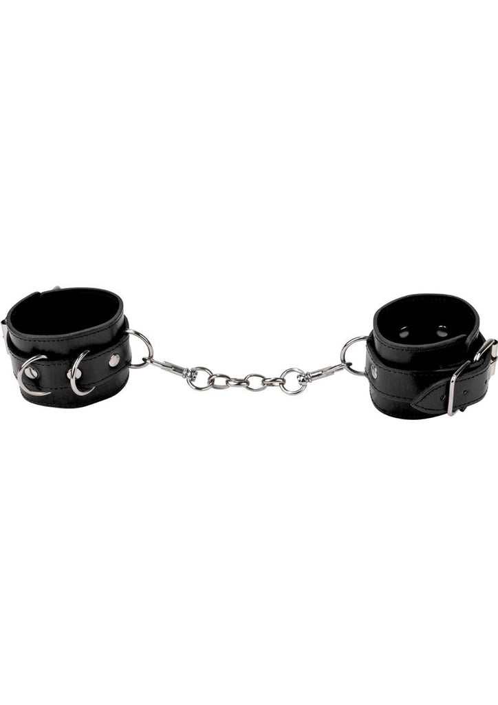 Ouch Premium Bonded Leather Cuffs For Hands Or Ankles - Black