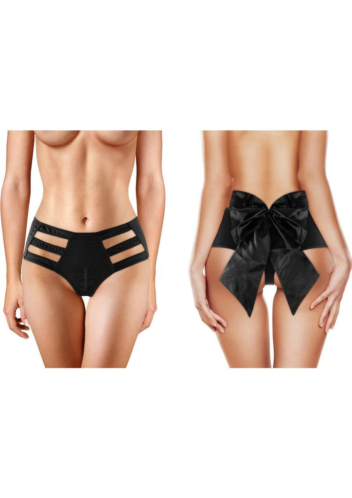 Ouch! Sexy Bow Panty Vibe with Wireless Remote Controlled Bullet - Black