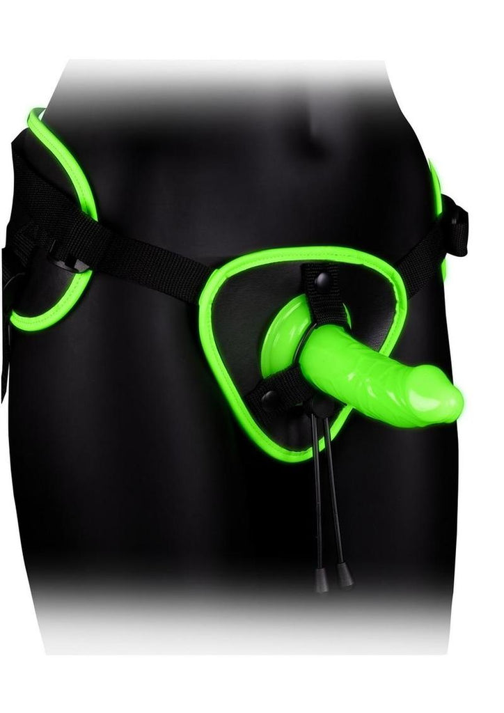 Ouch! Strap-On Harness - Black/Glow In The Dark/Green